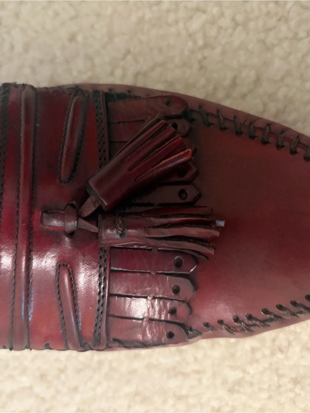 Men's Tassel Slip-On Loafers in Burgundy